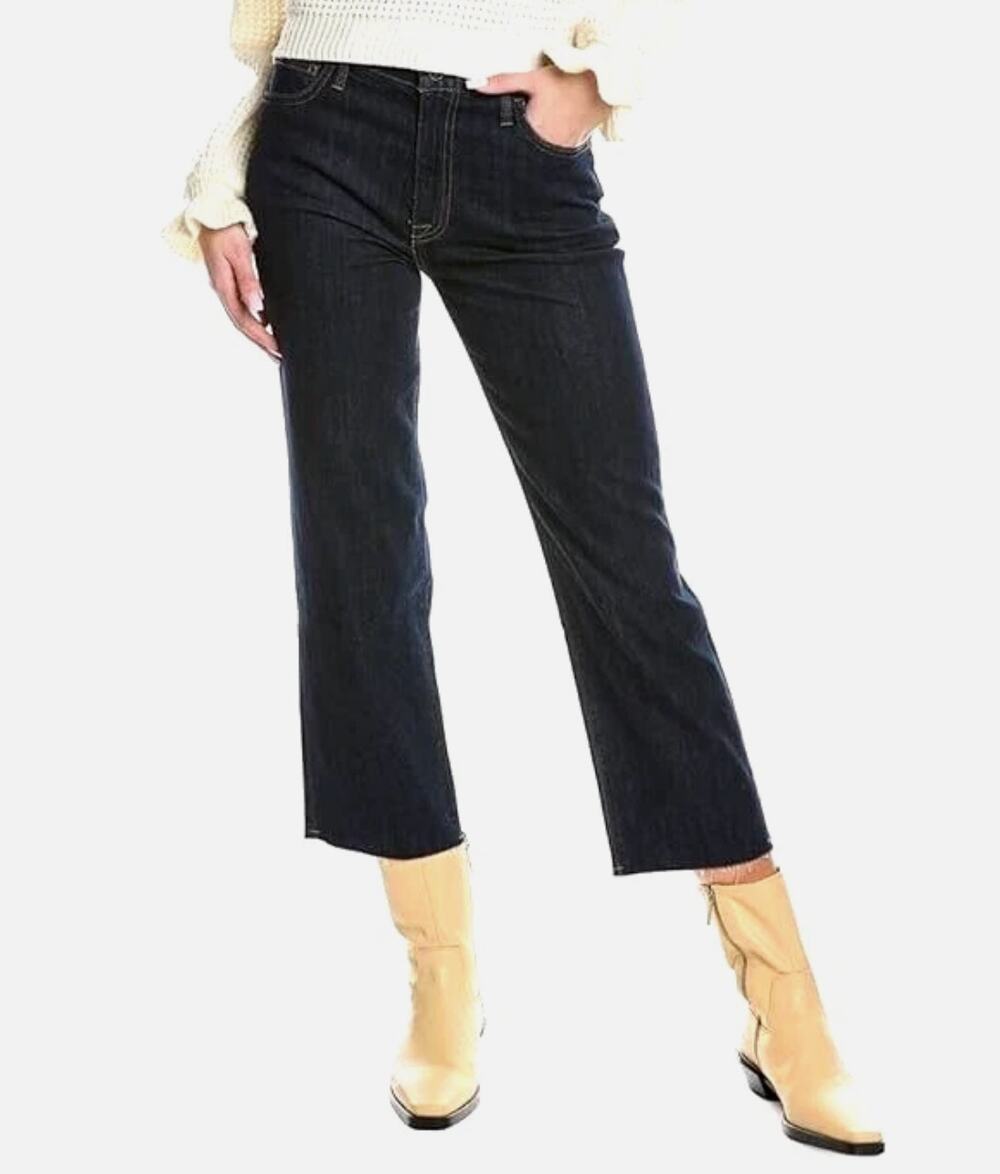 HUDSON Womens Mid Rise Straight Raw Hem Crop Noa Giana Jeans 31 $185